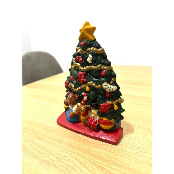 Cast Iron CHRISTMAS Tree Door Stop VINTAGE - Picture 4 of 5